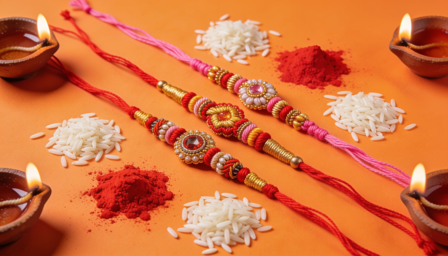 Colorful rakhi bracelets banner
