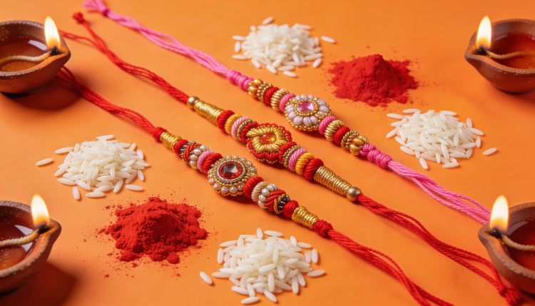 Colorful rakhi bracelets banner