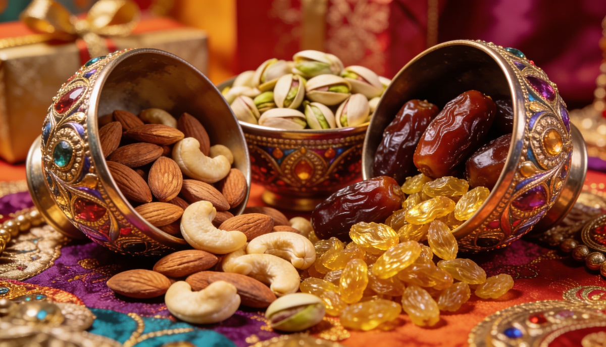 Colorful dry fruits banner