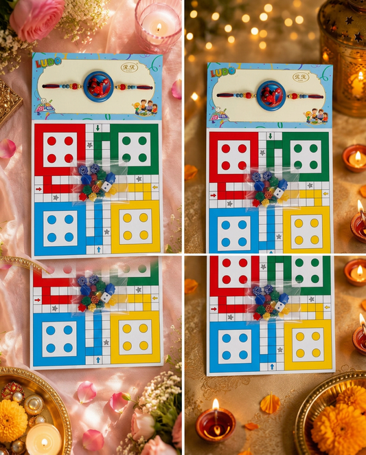 Ludo Rakhi for Brother with Game Board | Kids Raksha Bandhan Rakhi Gift | Handmade Designer Rakhi Set