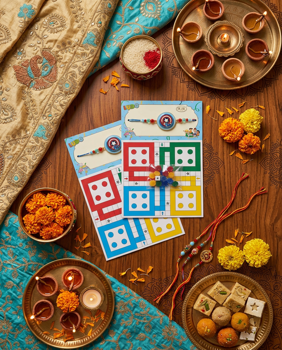 Spinner Rakhi for Kids| Designer Rakhi with Ludo Game Board | Unique Raksha Bandhan Gift for Kids & Family