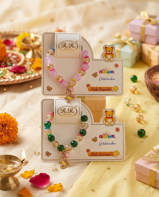 Kids Cartoon Beaded Rakhi Bracelet Set for Boys & Girls | Cute Mouse Charm Rakhi | Handmade Raksha Bandhan Gift